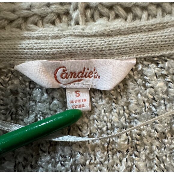 Candie's Knit Cardigan Light Gray Comfy Sweater - Picture 3 of 5